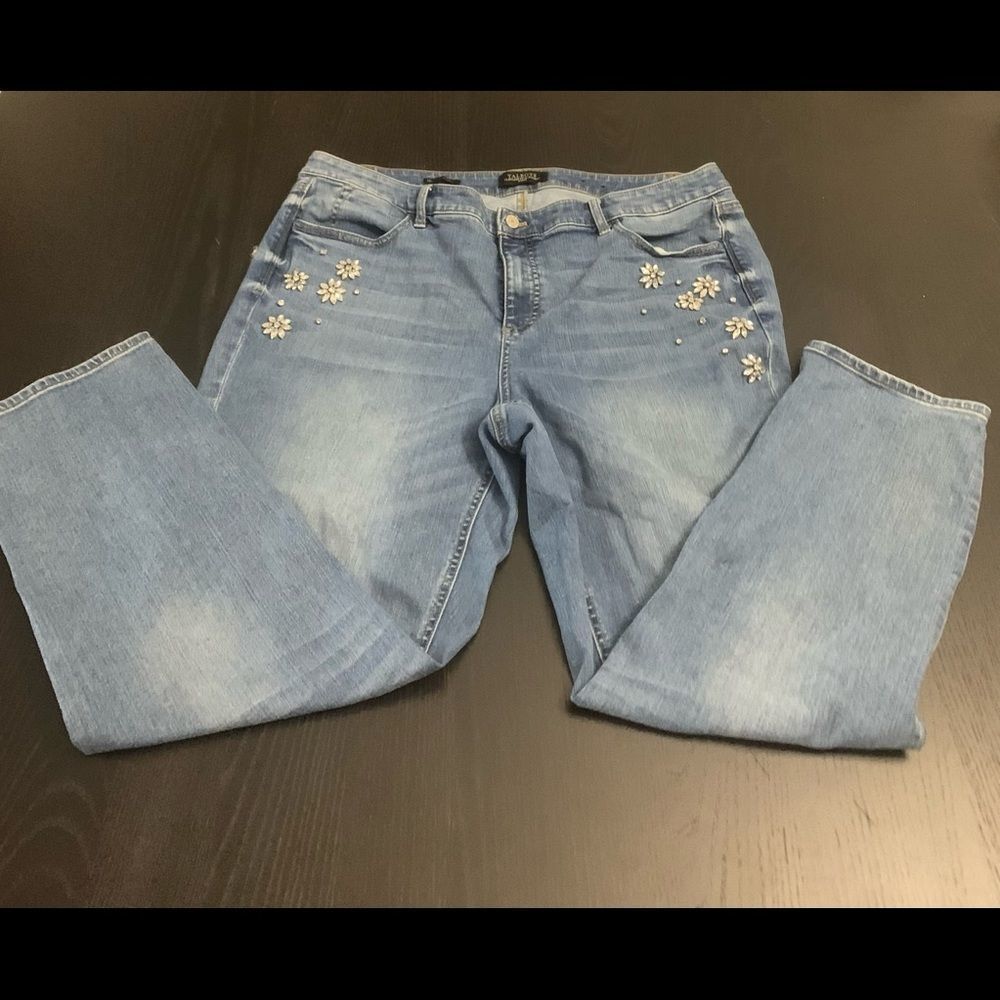 Rhinestone Embellished Jeans